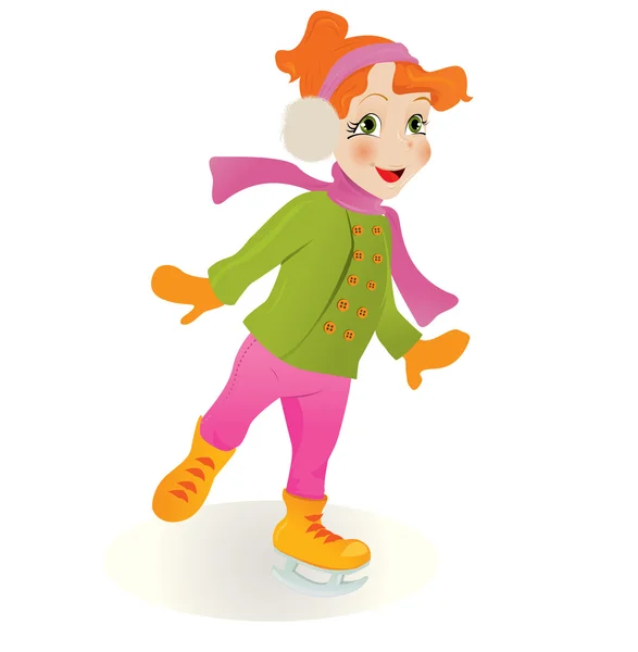 Dziewczyna łyżwiarka figurowa — Wektor stockowy