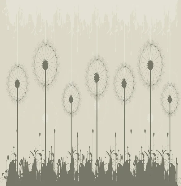Pissenlit. Conception florale — Image vectorielle