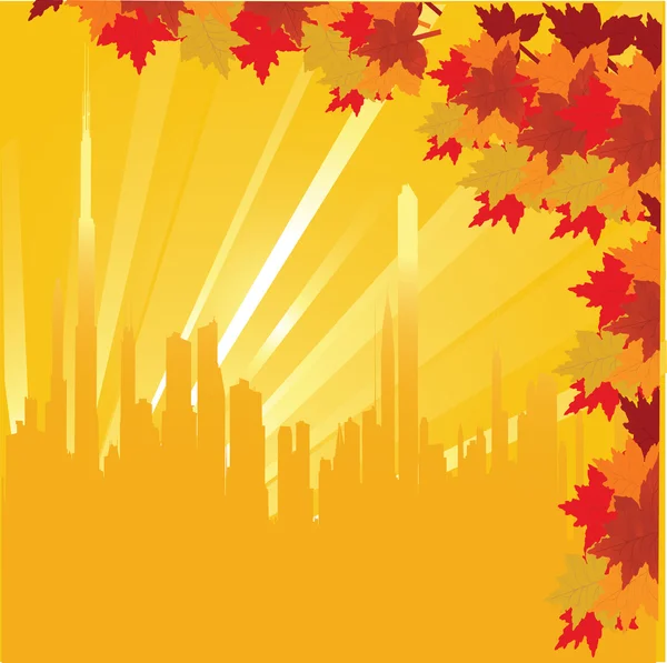 Autumn in the city — Stock Vector