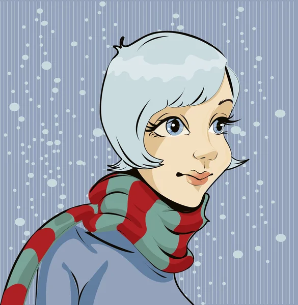 Zimní dívka — Stockový vektor
