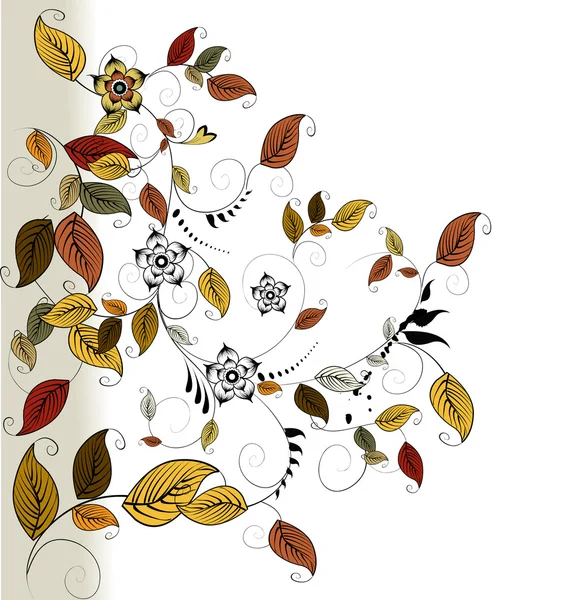 Vector elegant autumn leaves illustration — Stock Vector