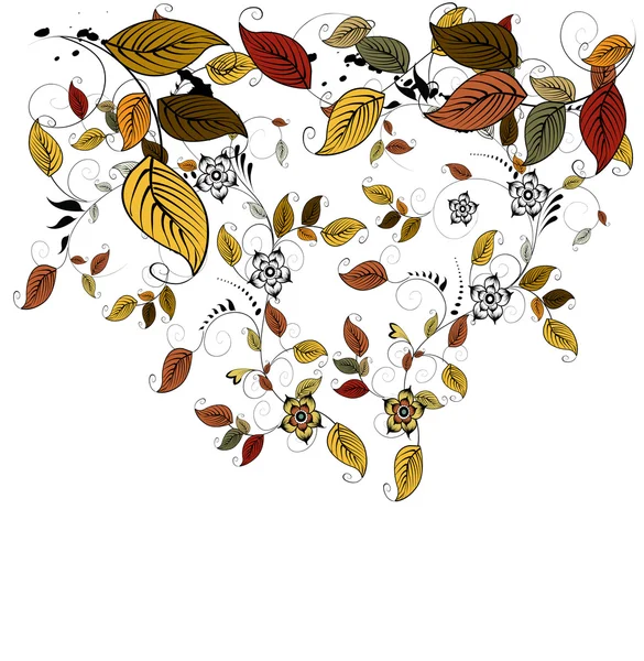 Outono folhas florais fundo — Vetor de Stock