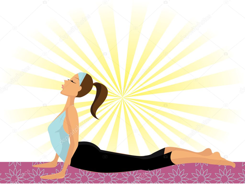 Cobra Pose Yoga Workout. Bhujangasana Stock Vector - Illustration of  equipment, fitness: 219941283