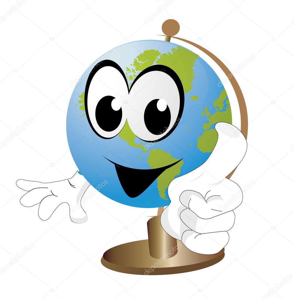 Smiling Earth. Vector art-illustration on a white background.