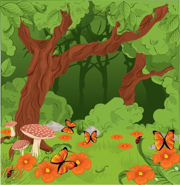 Forest background clipart