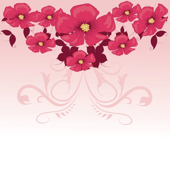 Vector. Flor rosa. Fundo floral . —  Vetores de Stock