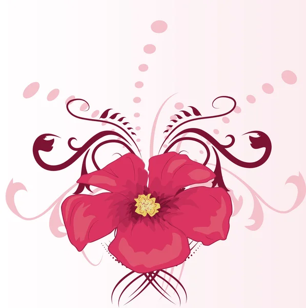 Růžový květ. Květinové pozadí — Stockový vektor