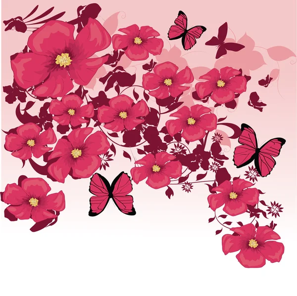 Fundo floral rosa — Vetor de Stock