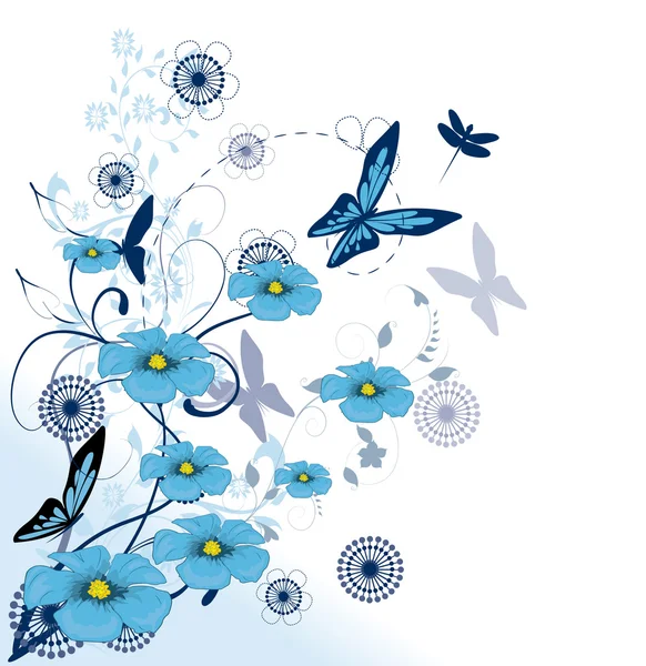 Beautiful blue flowers — Stock Vector