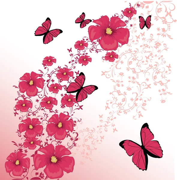 Růžové květinové pozadí — Stockový vektor