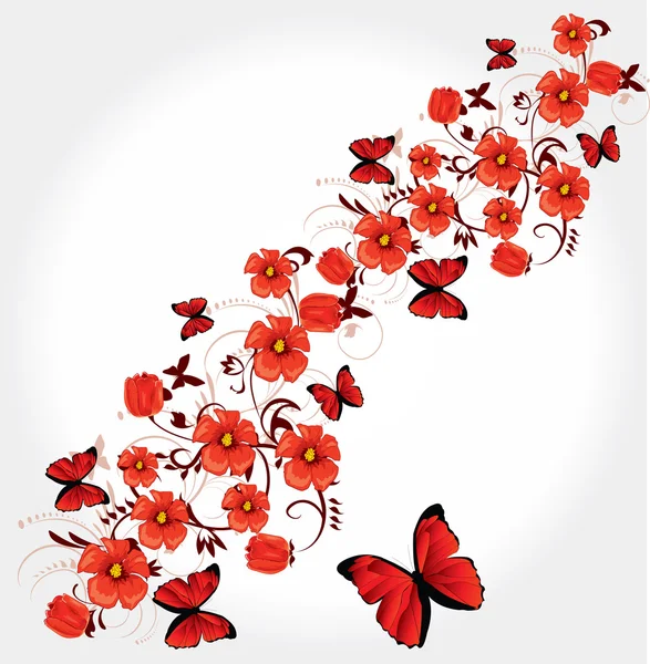 Carte de vœux romantique rouge — Image vectorielle
