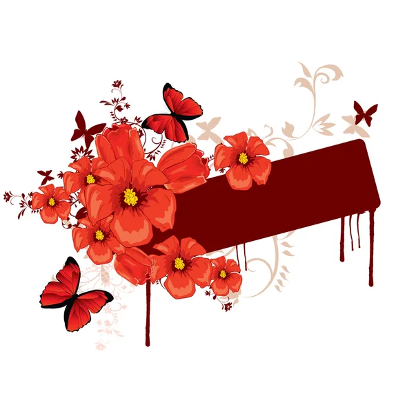 Red flowers — Stock Vector