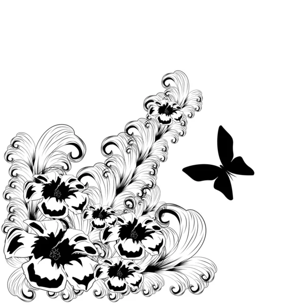 黑色花饰设计元素 — 图库矢量图片