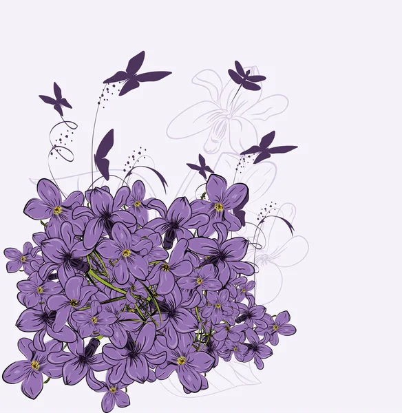 Tarjeta de felicitación violeta. Vector — Archivo Imágenes Vectoriales