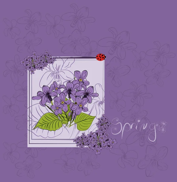 Belo cartão violeta — Vetor de Stock