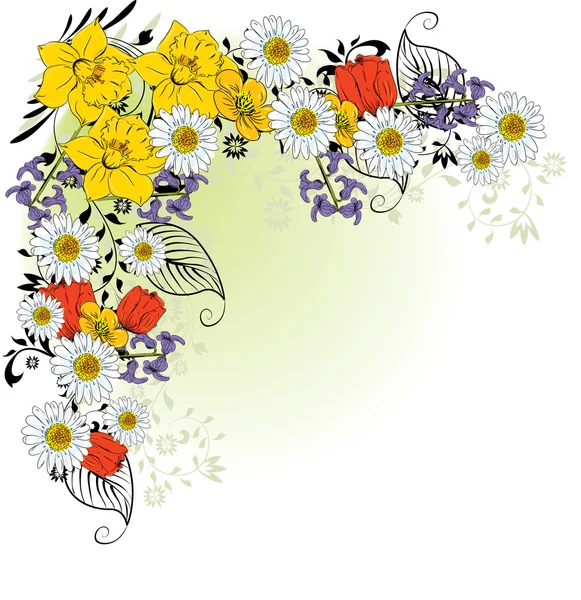 Vektor färgglada blommor bakgrund — Stock vektor