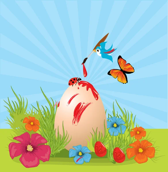 Carte postale de Pâques — Image vectorielle