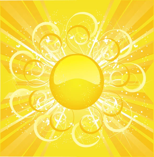 程式化的太阳背景 — 图库矢量图片