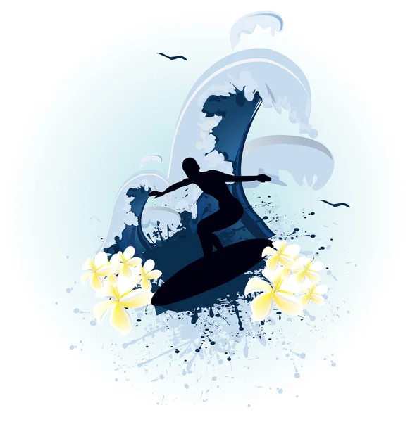 Bleu grunge surf — Image vectorielle