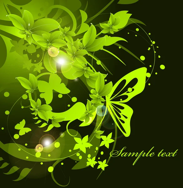Groene blad achtergrond ontwerp illustratie — Stockvector