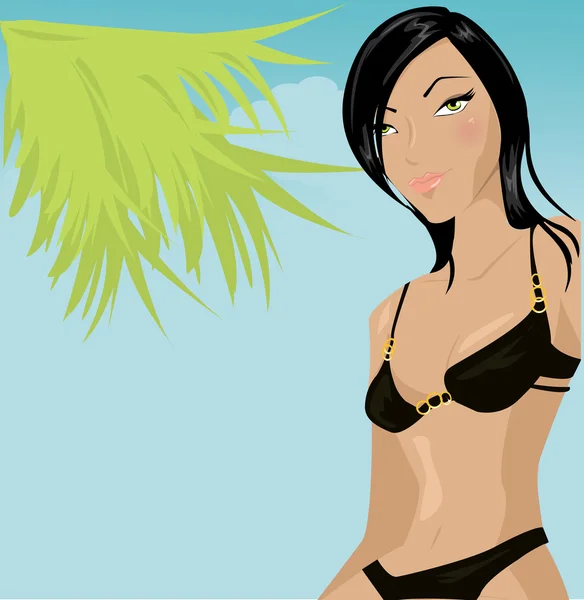 Пляжная девушка — стоковый вектор