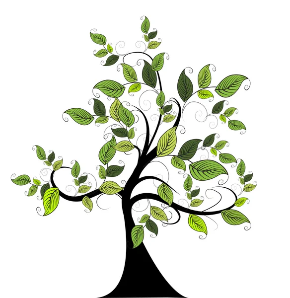 Dekorativní Zelený strom — Stockový vektor