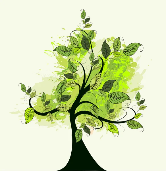 Abstrakter grüner Baum — Stockvektor