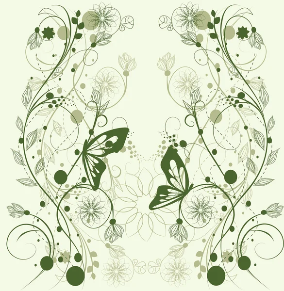 Fondo floral, tarjeta de felicitación — Archivo Imágenes Vectoriales