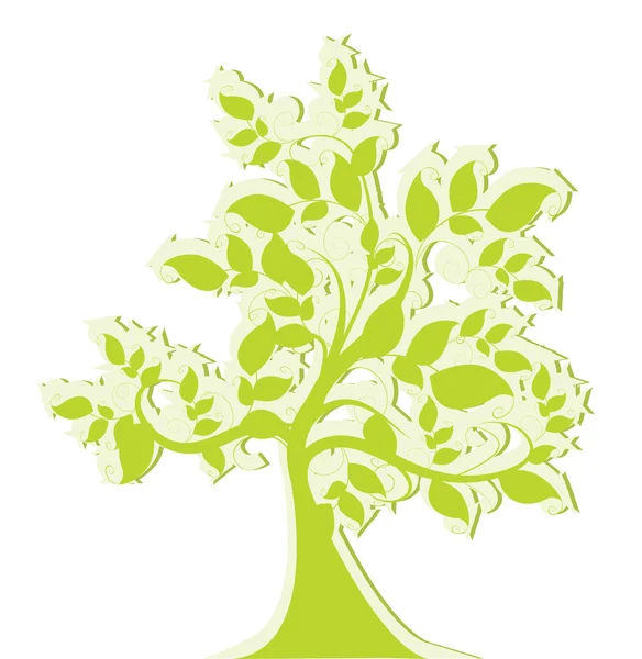 Green stylized tree — Stock Vector