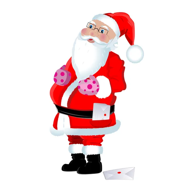 Рождественская векторная иллюстрация Санта-Клауса изолирована на белой спине — стоковый вектор