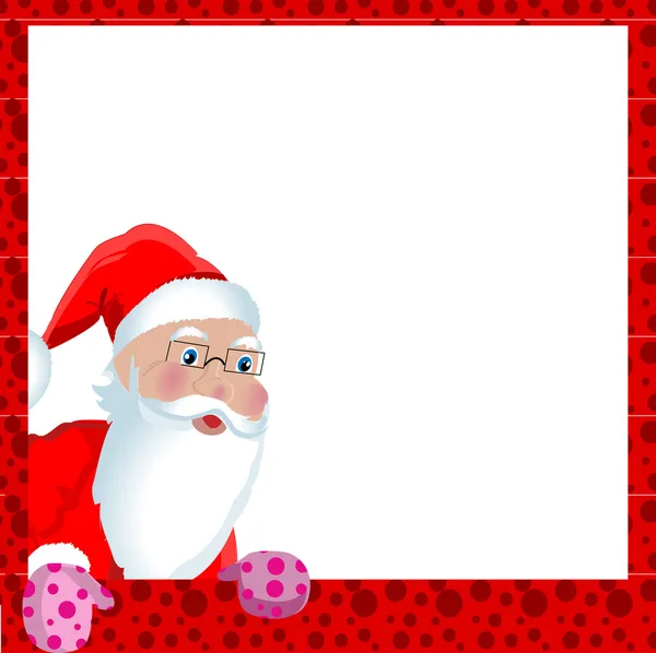 サンタクロースとクリスマスグリーティングカード — ストックベクタ