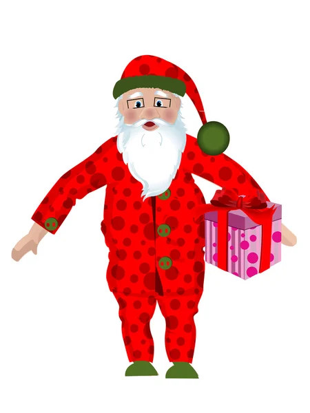 Papai Noel de pijama — Vetor de Stock