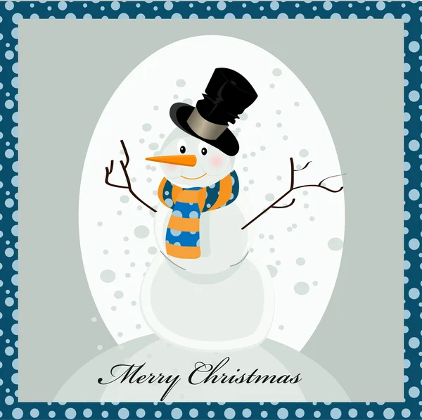 Doce boneco de neve cartão de saudação — Vetor de Stock