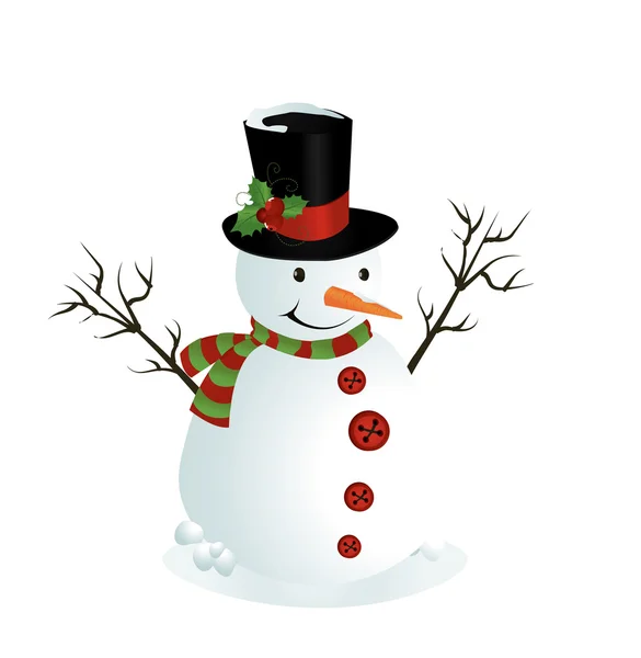 Ilustração bonito de um boneco de neve —  Vetores de Stock
