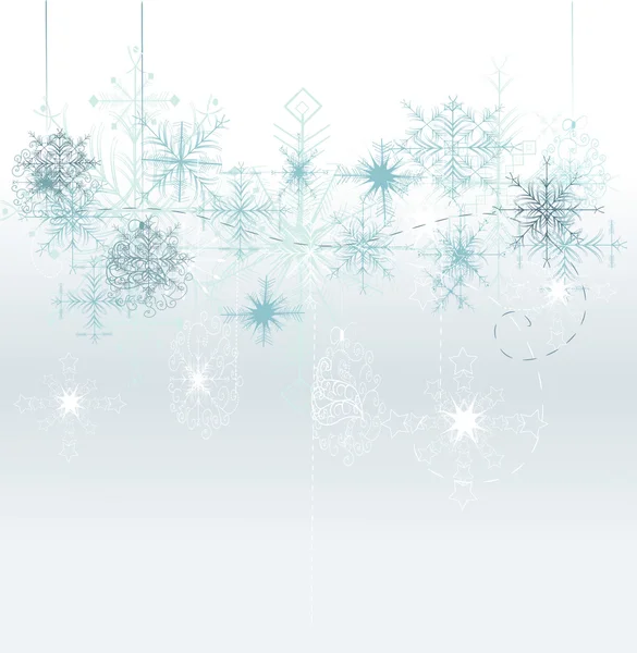 Christmas background with blue snowflakes and place for your tex — Stock Vector