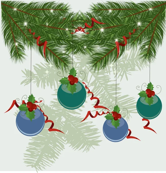 Kerstboom takken vector achtergrond — Stockvector