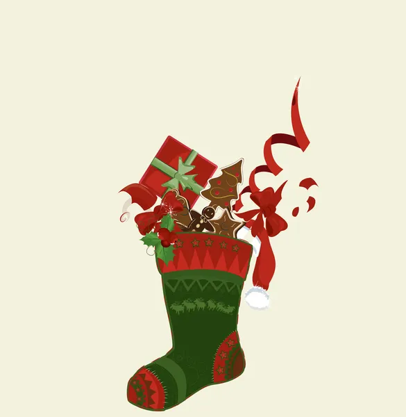 Christmas sock — Stock Vector