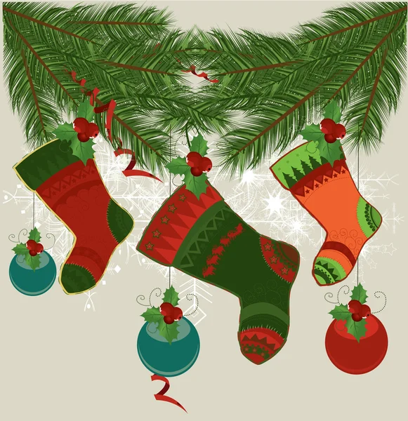 Noel çorap dizeleri - vektör — Stok Vektör