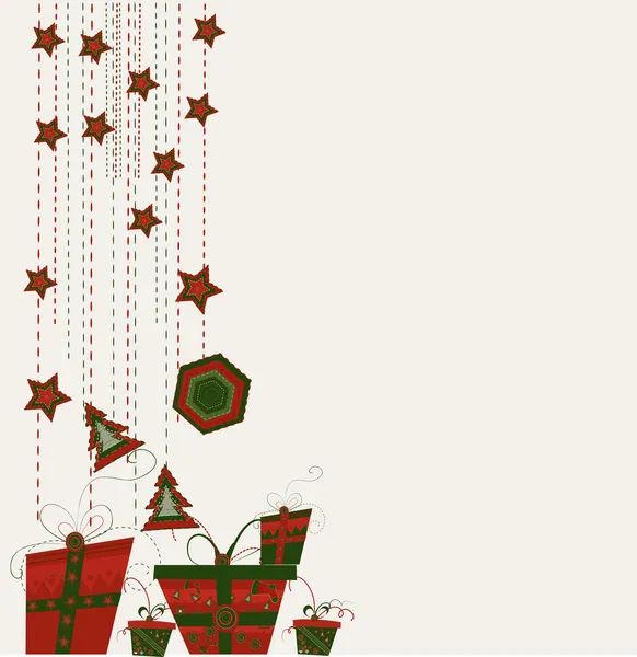 Tarjeta con bolas de Navidad — Archivo Imágenes Vectoriales