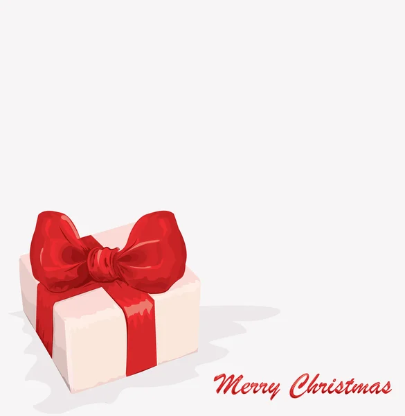 Boîte cadeau vectorielle avec ruban rouge et arc — Image vectorielle