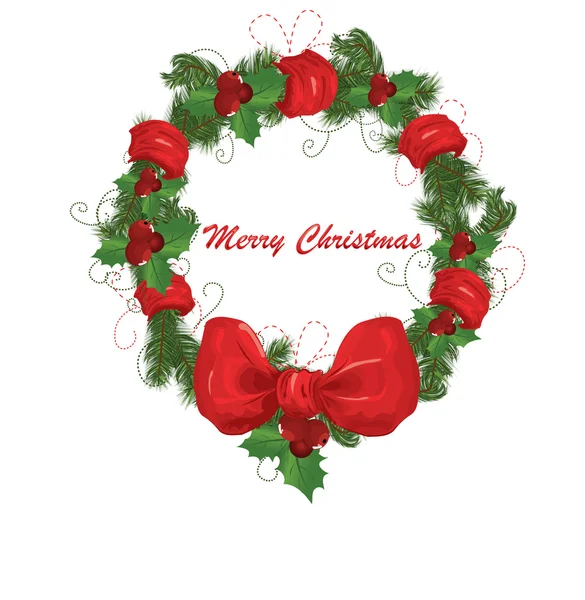 クリスマスの花輪のベクトル画像 — ストックベクタ