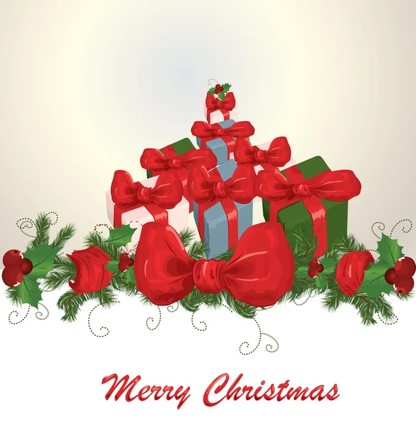 Christmas gifts vector image — Stock Vector