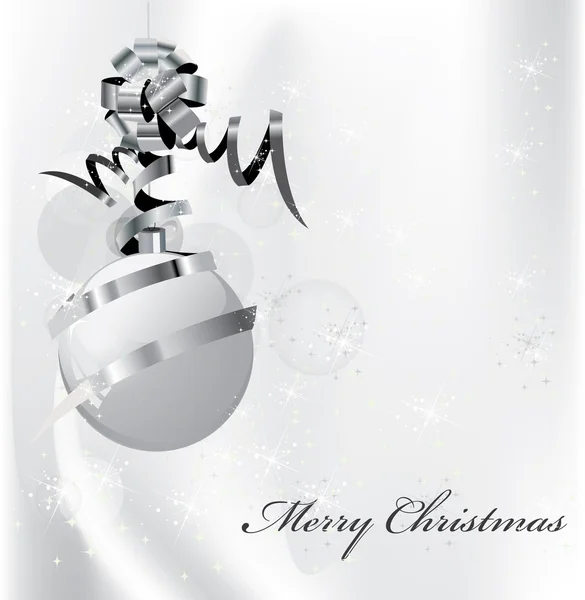 Elegante zilveren Kerstmis achtergrond met ballen eps10 — Stockvector