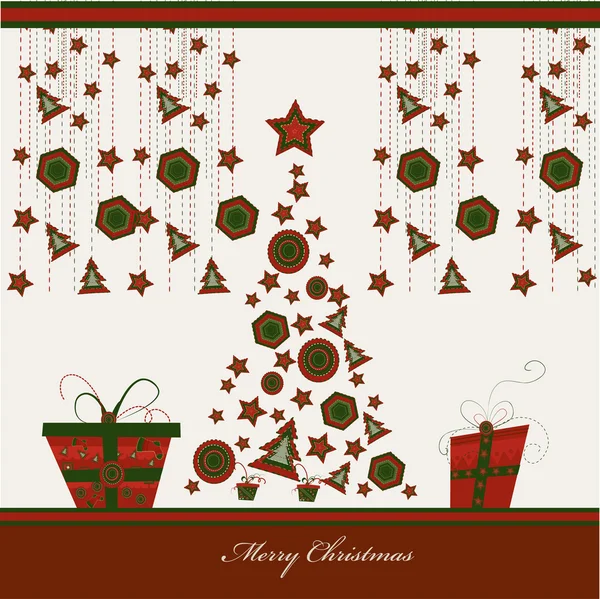 Carte de Noël, vecteur — Image vectorielle
