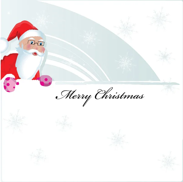 Vector xmas illustration of santa holding blank paper for your t — Stock Vector