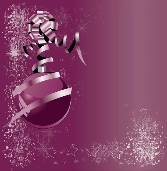 Illustrazione astratta viola con palle di Natale — Vettoriale Stock