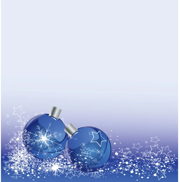 Karácsony labdák kék háttér — Stock Vector