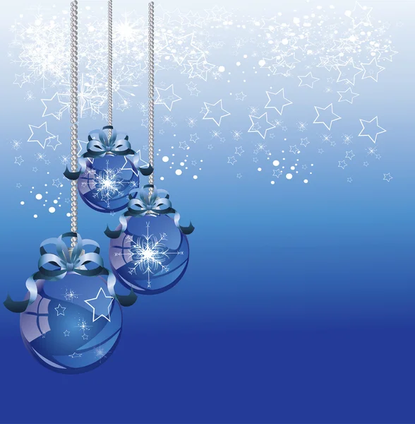 Abstraktní modré vánoční pozadí s vánoční výzdobou — Stockový vektor