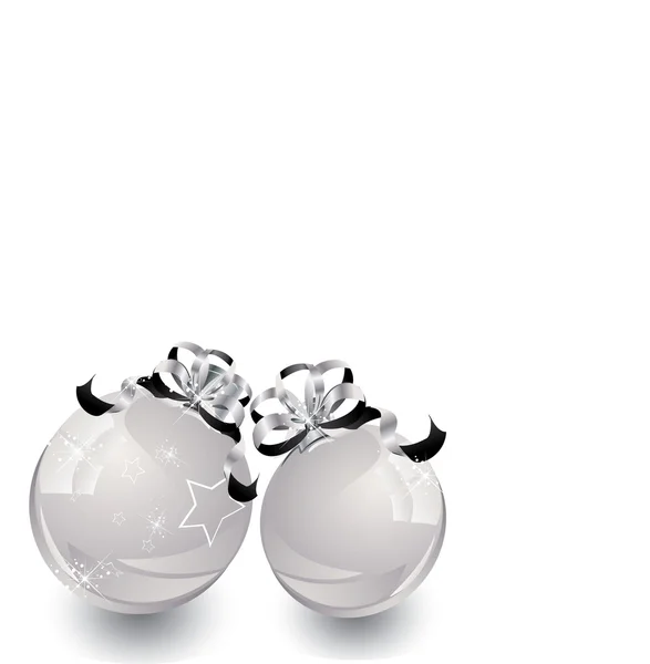 Weiße Weihnachtszwiebeln mit Schneeflocken-Ornamenten auf weißem Hintergrund — Stockvektor