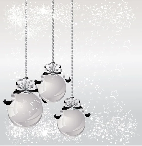 Bolas de Navidad en plata. Ilustración vectorial . — Vector de stock